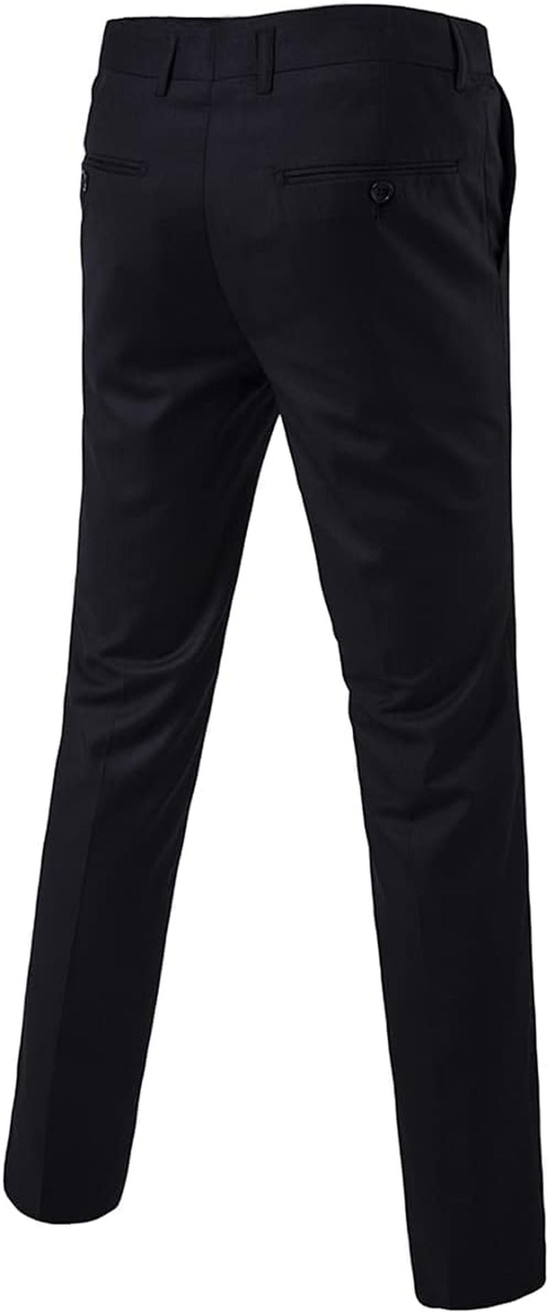 Mens Classic Slim Fit Fit Stretch Flat Front Slacks Dress Pants