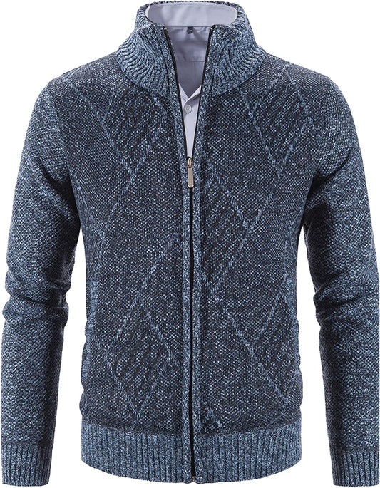 Men'S Cardigan Sweaters Casual Full Zip Sweaters Knitted Cardigan with Pockets